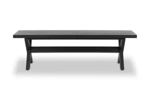 Graze Cross 180cm Oak Bench, Black Solid Oak Timber, by Lounge Lovers by Lounge Lovers, a Chairs for sale on Style Sourcebook