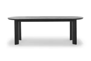 Graze Arrow 220cm Oak Dining Table, Black Solid Oak Timber, by Lounge Lovers by Lounge Lovers, a Dining Tables for sale on Style Sourcebook