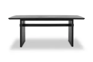 Graze Block 180cm Oak Dining Table, Black Solid Oak Timber, by Lounge Lovers by Lounge Lovers, a Dining Tables for sale on Style Sourcebook