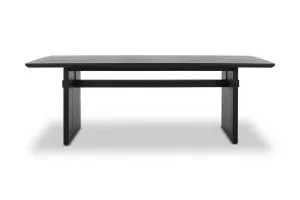 Graze Block 220cm Oak Dining Table, Black Solid Oak Timber, by Lounge Lovers by Lounge Lovers, a Dining Tables for sale on Style Sourcebook