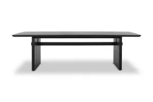 Graze Block 270cm Oak Dining Table, Black Solid Oak Timber, by Lounge Lovers by Lounge Lovers, a Dining Tables for sale on Style Sourcebook