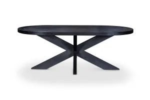 Galaxy Oval Modern Dining Table, Black Solid Oak, by Lounge Lovers by Lounge Lovers, a Dining Tables for sale on Style Sourcebook