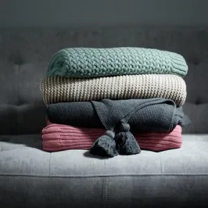 Canningvale Alpini Rib Throw - Pink, 100% Cotton, Rib by Canningvale, a Blankets & Throws for sale on Style Sourcebook