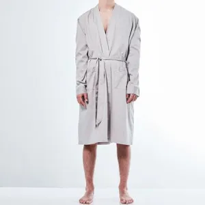 Men's Canningvale Alessio Robe - Porcini Grey, L/XL (GENEROUS FIT), Bamboo Cotton by Canningvale, a Bathrobes for sale on Style Sourcebook