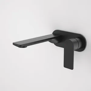 Caroma Urbane II 180mm Lead Free Wall Basin/Bath Mixer Round Matte Black by Caroma, a Bathroom Taps & Mixers for sale on Style Sourcebook