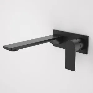 Caroma Urbane II 220mm Lead Free Wall Basin/Bath Mixer Rectangle Matte Black by Caroma, a Bathroom Taps & Mixers for sale on Style Sourcebook