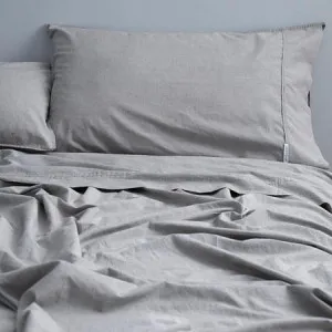 Canningvale Deep Sheet Set - Smokey Grey Melange, Deep King, Cotton by Canningvale, a Sheets for sale on Style Sourcebook