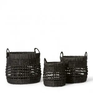 Kaikara Basket Set 3 27 x 27 x 32cm 36 x 36 x 36cm / 43 x 43 x 41cm by Elme Living, a Baskets & Boxes for sale on Style Sourcebook