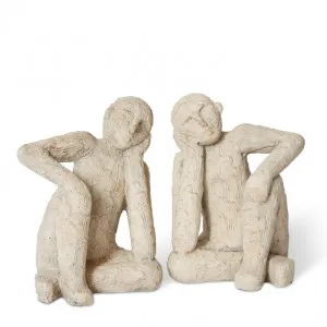 Thinking Man Bookends Set 2 - 19 x 16 x 26cm by Elme Living, a Statues & Ornaments for sale on Style Sourcebook