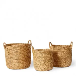 Carlita Basket Set 3 - 30 x 30 x 38cm / 36 x 36 x 42cm / 40 x 40 x 46cm by Elme Living, a Baskets & Boxes for sale on Style Sourcebook