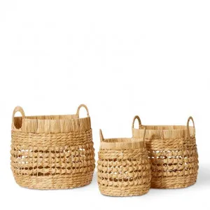 Kaikara Basket Set 3 27 x 27 x 32cm 36 x 36 x 36cm 43 x 43 x 41cm by Elme Living, a Baskets & Boxes for sale on Style Sourcebook