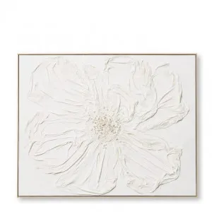 White Poppy Hand Painted Wall Art - 80 x 5 x 100cm by Elme Living, a Painted Canvases for sale on Style Sourcebook