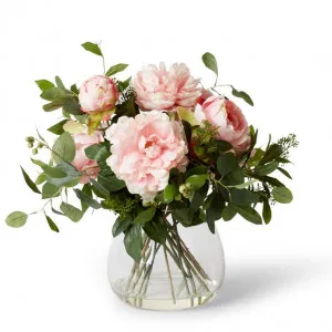 Peony Mix  in Allira Vase - 41 x 41 x 46cm by Elme Living, a Plants for sale on Style Sourcebook