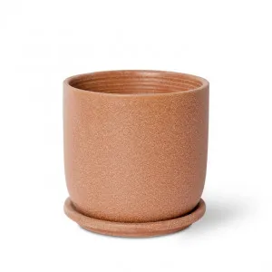 Allegra Pot w. Saucer - 15 x 15 x 15cm by Elme Living, a Plant Holders for sale on Style Sourcebook