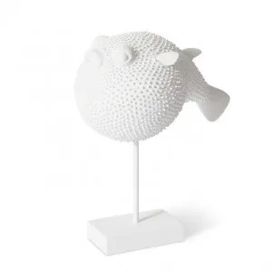 Puffer Fish Stand Sculpture - 18 x 15 x 30cm by Elme Living, a Statues & Ornaments for sale on Style Sourcebook