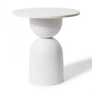 Ja x  Marble Side Table - 46 x 46 x 56cm by Elme Living, a Side Table for sale on Style Sourcebook
