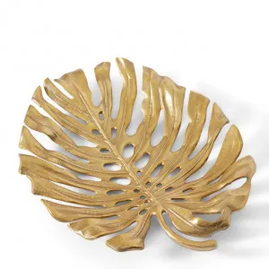 Monstera Leaf Tray Gold - 49cm x 37cm by James Lane, a Decor for sale on Style Sourcebook