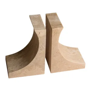 Violino Bookends in Travertine - Beige by Urban Road, a Desk Decor for sale on Style Sourcebook