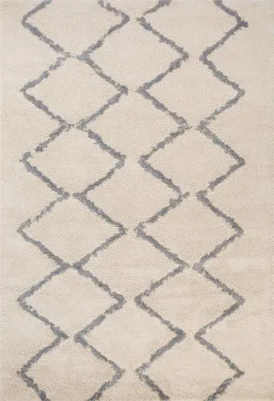 Hiero Moroccan Patterned Rug - Ivory and Grey 240cm x 320cm by Interior Secrets - AfterPay Available by Interior Secrets, a Contemporary Rugs for sale on Style Sourcebook