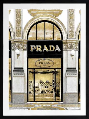 Prada in Gold Framed Art Print by Urban Road, a Original Artwork for sale on Style Sourcebook
