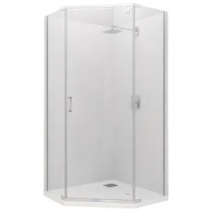Trinidad Shower Enclosure Angled Rear 1000mm X 1000mm | Made From Acrylic/Glass In Chrome Finish By Raymor by Raymor, a Shower Screens & Enclosures for sale on Style Sourcebook