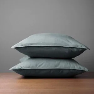 Canningvale Pillowcase Pair - Smokey Grey Melange, European, Cotton by Canningvale, a Pillow Cases for sale on Style Sourcebook