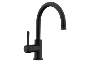 Eternal Gooseneck Basin Mixer Matte Black by ADP, a Bathroom Taps & Mixers for sale on Style Sourcebook