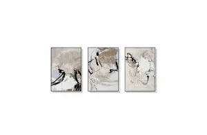 Set of 3 Abstract Beige Wall Art Canvas 3 sizes available 60cm x 40cm by Luxe Mirrors, a Artwork & Wall Decor for sale on Style Sourcebook