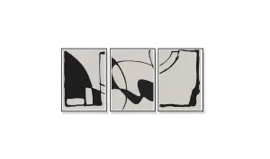 Set of 3 Abstract Black Beige Wall Art Canvas 3 sizes available 60cm x 40cm by Luxe Mirrors, a Artwork & Wall Decor for sale on Style Sourcebook