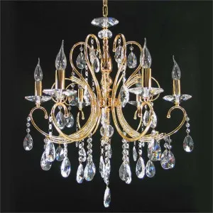 Persephone Asfour Crystal Chandelier, 6 Arm, Gold by Vencha Lighting, a Chandeliers for sale on Style Sourcebook