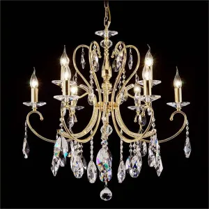 Persephone Asfour Crystal Chandelier, 9 Arm, Gold by Vencha Lighting, a Chandeliers for sale on Style Sourcebook