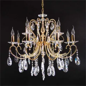 Persephone Asfour Crystal Chandelier, 12 Arm, Gold by Vencha Lighting, a Chandeliers for sale on Style Sourcebook