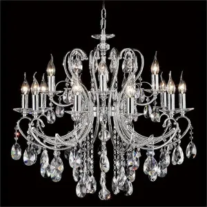Persephone Asfour Crystal Chandelier, 15 Arm, Chrome by Vencha Lighting, a Chandeliers for sale on Style Sourcebook