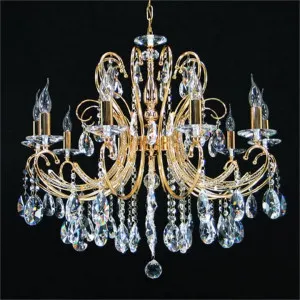 Persephone Asfour Crystal Chandelier, 10 Arm, Gold by Vencha Lighting, a Chandeliers for sale on Style Sourcebook