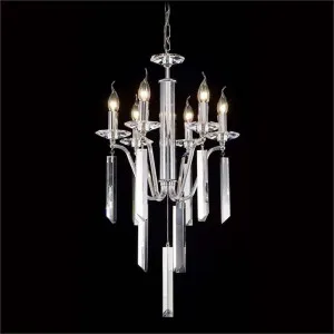 Hestia Asfour Crystal Chandelier, 6 Arm, Chrome by Vencha Lighting, a Chandeliers for sale on Style Sourcebook