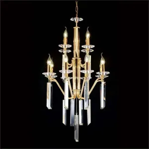 Hestia Asfour Crystal Chandelier, 12 Arm, Gold by Vencha Lighting, a Chandeliers for sale on Style Sourcebook