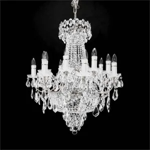 Rhea Asfour Crystal Chandelier, 16 Arm, Chrome by Vencha Lighting, a Chandeliers for sale on Style Sourcebook