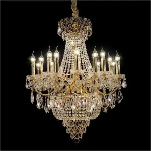 Rhea Asfour Crystal Chandelier, 16 Arm, Gold by Vencha Lighting, a Chandeliers for sale on Style Sourcebook