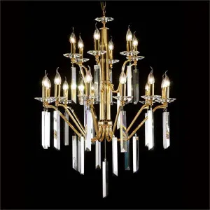 Hestia Asfour Crystal Chandelier, 18 Arm, Gold by Vencha Lighting, a Chandeliers for sale on Style Sourcebook