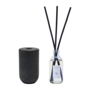 Aquanova Hammam Reed Diffuser & Natural Stone Holder Set, Menthe Sauvage , Dark Grey by Aquanova, a Candles for sale on Style Sourcebook