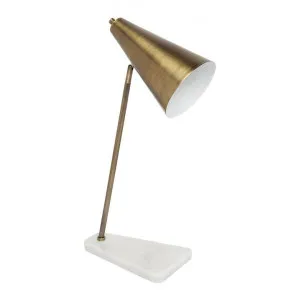 Jaggar Metal & Marble Task Lamp, Brass by Cozy Lighting & Living, a Desk Lamps for sale on Style Sourcebook