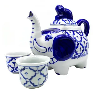 Miyako 3 Piece Hand Painted Ceramic Oriental Teapot & Cup Set, No.3, Large by LIVGGO, a Cups & Mugs for sale on Style Sourcebook