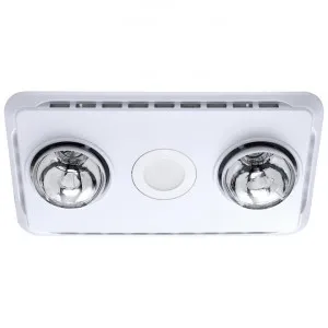 Ventair Brook 2 3-in-1 Bathroom Heater with Exhaust & LED Downlight, White by Ventair, a Exhaust Fans for sale on Style Sourcebook