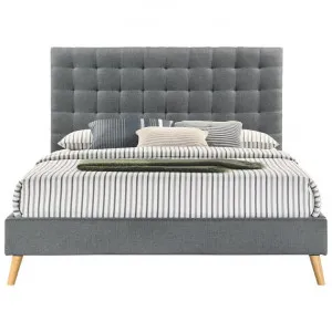Victo Fabric Platform Bed, Double, Grey by Brighton Home, a Beds & Bed Frames for sale on Style Sourcebook