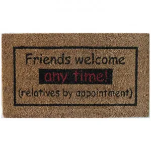 "Friends Welcome Anytime" Coir Doormat, 70x40cm by Solemate, a Doormats for sale on Style Sourcebook