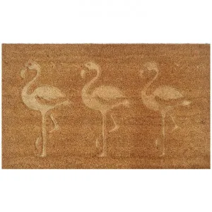 Shae Coir Doormat, Embossed Flamingos, 75x45cm by Solemate, a Doormats for sale on Style Sourcebook