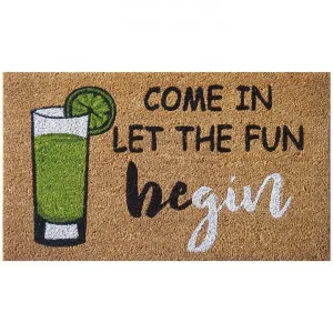 "Fun Be-Gin" Coir Doormat, 75x45cm by Solemate, a Doormats for sale on Style Sourcebook