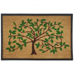 Green Tree Rubber Framed Coir Doormat, 70x40cm by Solemate, a Doormats for sale on Style Sourcebook