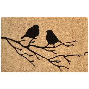 Birds on Branch Coir Doormat, 80x50cm, Natural by Solemate, a Doormats for sale on Style Sourcebook