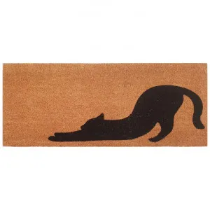 Stretching Cat Coir Doormat, 110x45cm, Natural by Solemate, a Doormats for sale on Style Sourcebook